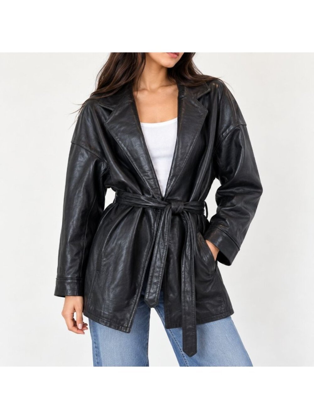 Vintage Saks Fifth Avenue Leather Jacket XS Y2K 80s 90s Mob Wife Old Money